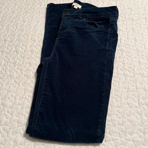 J.Crew Dark Blue Teal Velvety Jeans, Size 26